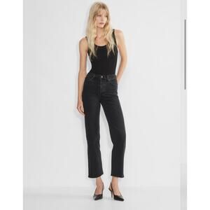 Aritzia Denim Forum The Arlo Hi-Rise Straight Jean Size 28 in black wash